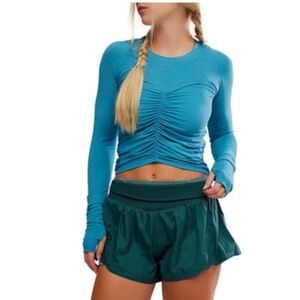 FP Movement Tempo Ruched UV Protection Long Sleeve Size XS SeaSky blue NWT